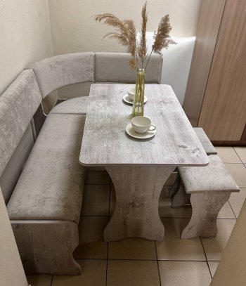 Кухонный уголок Миссия V велюр(серый) в Новосибирске - mebel154.com